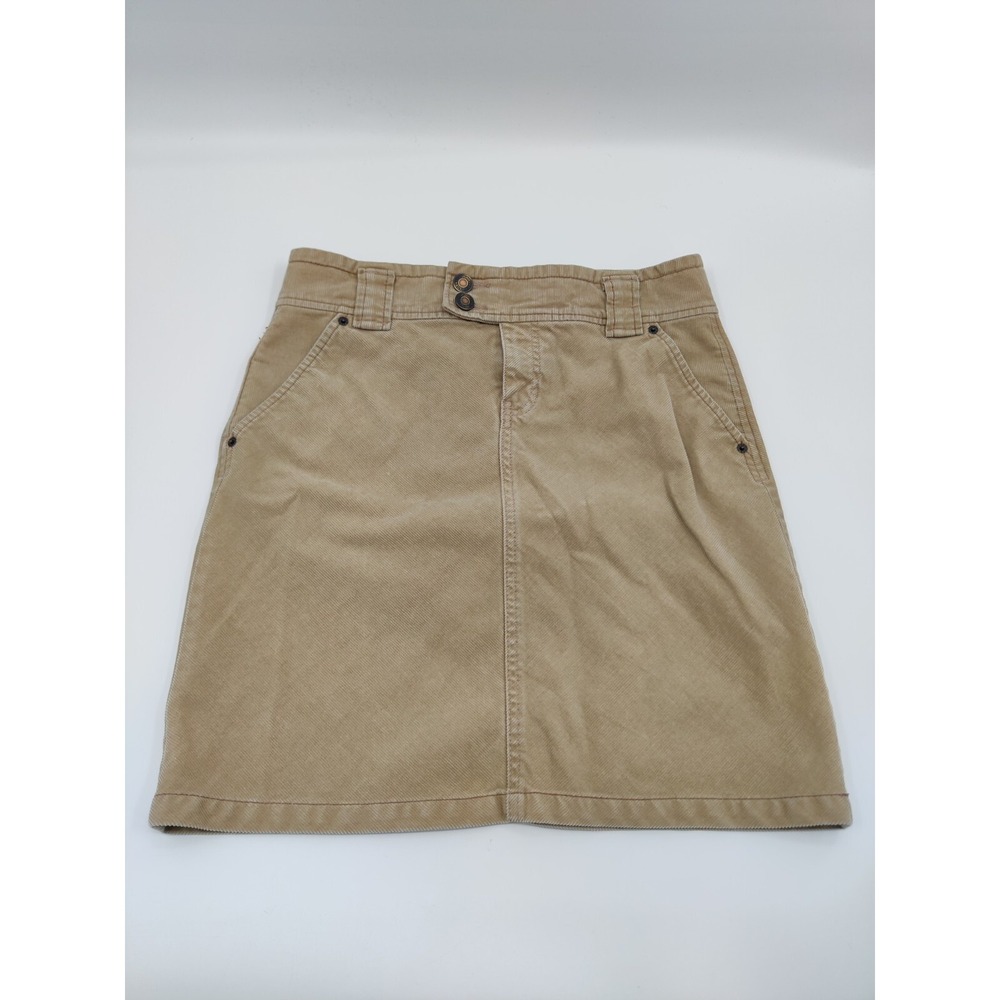 Gap Tan Corduroy Mini Skirt Stretch Cotton Khaki Size 6 Casual Mid Rise